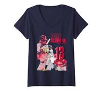 Donna Ronald Acuna Jr. | Giocatori di baseball MLB di Atlanta | MLBRAc304N Maglietta con Collo a V