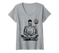 Donna Ronin Basket Graphic Warrior Baller Samurai Hoop Culture Maglietta con Collo a V
