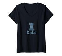 Donna Rookie Chess Brain Training Gioco da Tavolo Maglietta con Collo a V