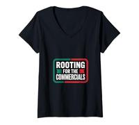 Donna Rooting For The Commercials Football Fan Game -------- Maglietta con Collo a V