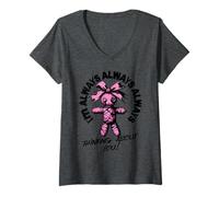 Donna Rosa Bambola Voodoo Camicia Halloween I'm Always Thinking of You! Maglietta con Collo a V