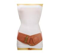 Donna Rosa Blush Salmone Rosé Elastico Cintura Oro Gancio Fibbia S M L XL