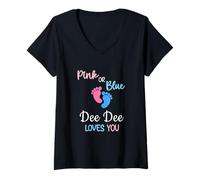 Donna Rosa o Blu Dee Dee Loves You Special Grandma Maglietta con Collo a V