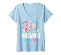 Donna Rosa o Blu Mamma Mamma AMA Te Bambino Sesso rivelatore Custode Maglietta con Collo a V
