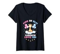 Donna Rosa O Blu Nonna Loves You Nonna Futuro Nonna Baby P Maglietta con Collo a V
