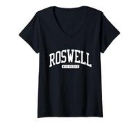 Donna Roswell, New Mexico, Stile NM College University Maglietta con Collo a V