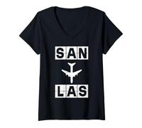 Donna Rotta Aerea da San a Las San Diego Las Vegas Maglietta con Collo a V