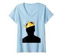 Donna Royal Black King Magic with Golden Crown, Mysterious King Maglietta con Collo a V