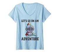 Donna Rpg Gamer Let's Go On An Adventure Knight Gioco Giocatore Maglietta con Collo a V