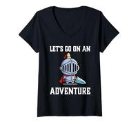 Donna Rpg Gamer Let's Go On An Adventure Knight Gioco Giocatore Maglietta con Collo a V