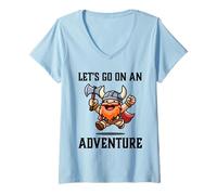Donna RPG Gamer Let's Go On An Adventure Nano Warrior Player Game Maglietta con Collo a V