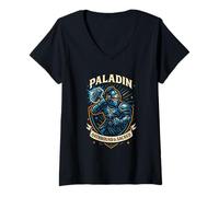 Donna RPG Gamer Paladin D20 Dice Nerdy Geek Uomini Donne Bambini Maglietta con Collo a V