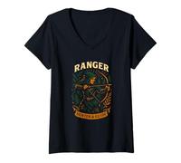 Donna RPG Gamer Ranger D20 Dice Nerdy Geek Uomini Donne Bambini Maglietta con Collo a V