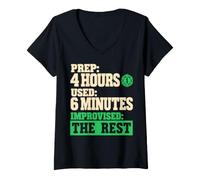 Donna Rpg Prep 4 Hours Used 6 Minutes Improvised The Rest Funny Maglietta con Collo a V