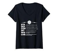 Donna Rpg Stats Meme - Rpg da Tavolo TTRPG Player D20 Maglietta con Collo a V