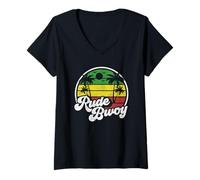 Donna Rude Bwoy Vintage Jamaica Reggae Giamaicano Boy Retro Regalo Maglietta con Collo a V