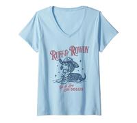 Donna Ruff & Rowdy Ottenere Un Lungo Piccolo Cagnolino Cowboy Bassotto Maglietta con Collo a V