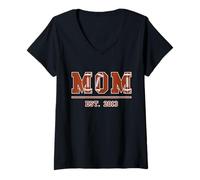 Donna Rugby Mamma Dal 2013 Compleanno Madre Festa Vintage Maglietta con Collo a V