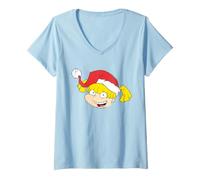 Donna Rugrats Angelica Santa Hat Maglietta con Collo a V