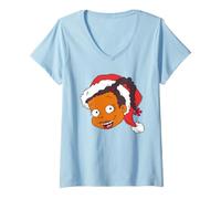 Donna Rugrats Susie Santa Hat Maglietta con Collo a V
