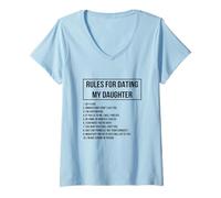 Donna Rules for Dating My Daughter Novelty Graphic Cool Designs Maglietta con Collo a V