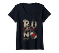 Donna Running Rave Music Runner Beat Heart EDM Maglietta con Collo a V
