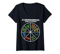 Donna Ruota delle risposte professionale IT - Supporto tecnico Maglietta con Collo a V
