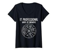 Donna Ruota delle risposte professionale IT - Supporto tecnico Maglietta con Collo a V