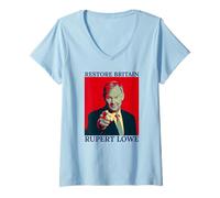 Donna Rupert Lowe Restore Britain Britannica Pride Regno Unito Regno Unito Maglietta con Collo a V