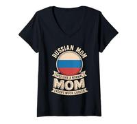 Donna Russian Mom Just Like Normal Mom Except Much Cooler Maglietta con Collo a V