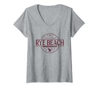 Donna Rye Beach New Hampshire - Etichetta Rye Beach NH Maglietta con Collo a V