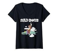 Donna Sad Boyz Maglietta con Collo a V