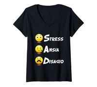 Donna SAD - Stress Ansia e Disagio Maglietta con Collo a V