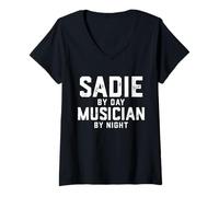 Donna Sadie Musicista Costume Gen Z Millennial Music Sadie Song Maglietta con Collo a V