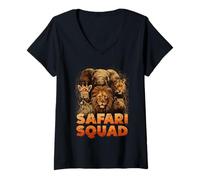 Donna Safari Squad Wildlife African Animal Team Trip Team Trip Zoo Maglietta con Collo a V