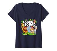 Donna Safari Squad Zoo Party Un Giorno allo Zoo Safari Zoo Animal Maglietta con Collo a V