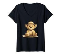Donna Safari Teddy Bear per Jungle Journey Fun Outfit Maglietta con Collo a V