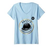 Donna Safety Ambassador | Safety First | Idea Regalo per la Campagna di Sicurezza Maglietta con Collo a V