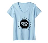 Donna Safety Ambassador | Safety First | Regalo per la Giornata Nazionale della Sicurezza Maglietta con Collo a V