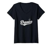 Donna Sagoma di note musicali di danza Maglietta con Collo a V