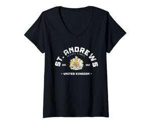 Donna Saint Andrews Regno Unito Scozia St Andrews Scotland Maglietta con Collo a V