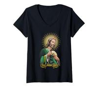 Donna Saint Jude Thaddeus Apostol De Nuestro Señor Jesucristo Maglietta con Collo a V