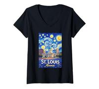 Donna Saint Louis Missouri Maglietta con Collo a V