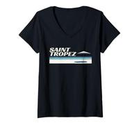 Donna Saint Tropez Francia Accent/Saint-Tropez Costa Azzurra Maglietta con Collo a V