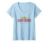 Donna Saint Tropez Francia | Saint-Tropez Costa Azzurra CV20X Maglietta con Collo a V