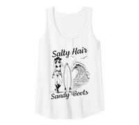 Donna Salato Capelli Sandy Boots Surfer Ragazza Spiaggia Ocean Wave Surf Canotta