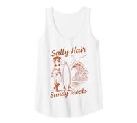 Donna Salato Capelli Sandy Boots Surfer Ragazza Spiaggia Ocean Wave Surf Canotta