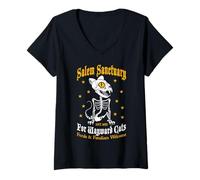 Donna Salem Sanctuary per Gatti Ribelli Ferals & Familiars Sono i Benvenuti Maglietta con Collo a V