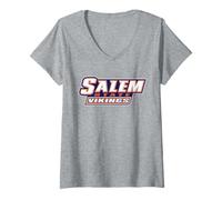 Donna Salem State University Vikings Word Mark Maglietta con Collo a V