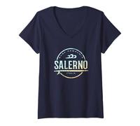 Donna Salerno Italia - Salerno Campania Italia Vintage Surf Maglietta con Collo a V